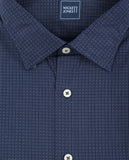 Camisa Casual 100% Algodão em Azul Escuro