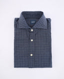 Camisa Casual 100% Algodão em Azul Escuro