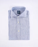 Camisa Casual 100% Linho em Azul