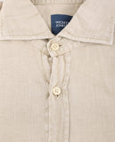 Camisa Casual 100% Linho em Bege Claro