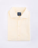 Camisa Casual 100% Algodão em Amarelo Claro