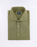 Camisa Casual 100% Algodão em Verde Seco