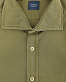 Camisa Casual 100% Algodão em Verde Seco