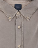 Camisa Casual 100% Algodão em Castanho Claro