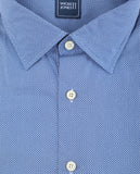 Camisa Casual 100% Algodão em Azul Escuro
