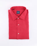 Camisa Casual 100% Linho em Encarnado