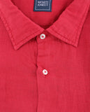 Camisa Casual 100% Linho em Encarnado