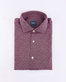 Camisa Casual 100% Algodão em Bordeaux Claro