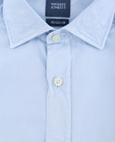 Camisa Casual 100% Algodão em Azul Claro