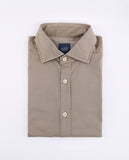 Camisa Casual 100% Algodão em Castanho