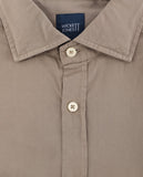 Camisa Casual 100% Algodão em Castanho