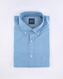 Camisa Casual 100% Algodão em Azul Petróleo