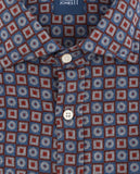 Camisa Casual 100% Algodão em Azul Escuro