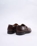 Dark Brown Monk Strap Shoes 100% Leather