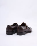 Dark Brown Monk Strap Shoes 100% Leather