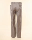 Calças Clássicas Regular 100% Lã Virgem em Castanho