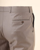 Calças Clássicas Regular 100% Lã Virgem em Castanho