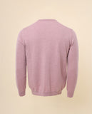 Camisola Decote em V 100% Lã Merino em Cor-de-rosa Claro