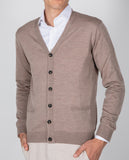 Light Brown Cardigan 100% Merino Wool