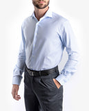 Camisa Clássica 100% Algodão em Azul Claro