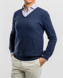Camisola Decote em V em Azul