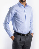 Camisa Clássica 100% Algodão em Azul Claro