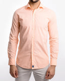 Camisa Casual 100% Algodão em Cor de Laranja Claro