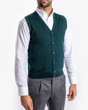 Dark Green Vest 100% Flece wool