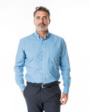 Camisa Casual 100% Algodão em Azul Petróleo