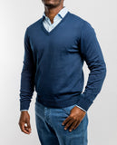 Dark Blue V Neck Sweater 100% Cotton