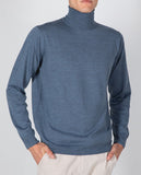 Blue Turtleneck 100% Merino Wool
