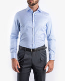 Camisa Casual 100% Algodão em Azul Claro