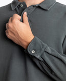 Dark Dry Green Long Sleeve Polo 100% Cotton