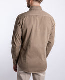 Camisa Casual 100% Algodão em Castanho Claro