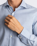 Camisa Casual 100% Algodão em Azul Claro