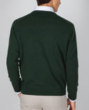 Camisola Decote em V em Verde Escuro