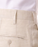 Light Beige Classic Trousers Regular 100% Linen