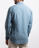 Camisa Casual 100% Algodão em Azul