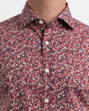 Camisa Casual 100% Algodão em Encarnado Escuro