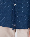 Camisa Casual 100% Algodão em Azul Escuro