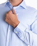 Camisa Casual 100% Algodão em Azul Claro