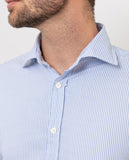 Camisa Casual 100% Algodão em Azul Claro