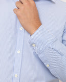 Camisa Casual 100% Algodão em Azul Claro
