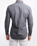 Camisa Casual 100% Algodão em Cinzento Escuro