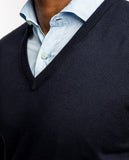 Dark Blue V Neck Sweater 100% Cotton