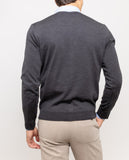 Dark Grey Cardigan 100% Merino Wool