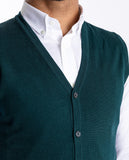 Dark Green Vest 100% Flece wool
