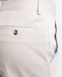 Calças Clássicas Soft Slim 100% Algodão em Bege Claro