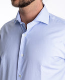 Camisa Clássica 100% Algodão em Azul Claro