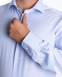 Camisa Clássica 100% Algodão em Azul Claro